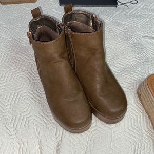 Brown ankle booties
